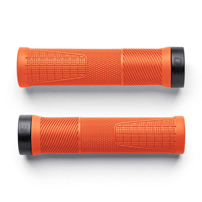 Pair of orange OneUp Thin Grips, top view