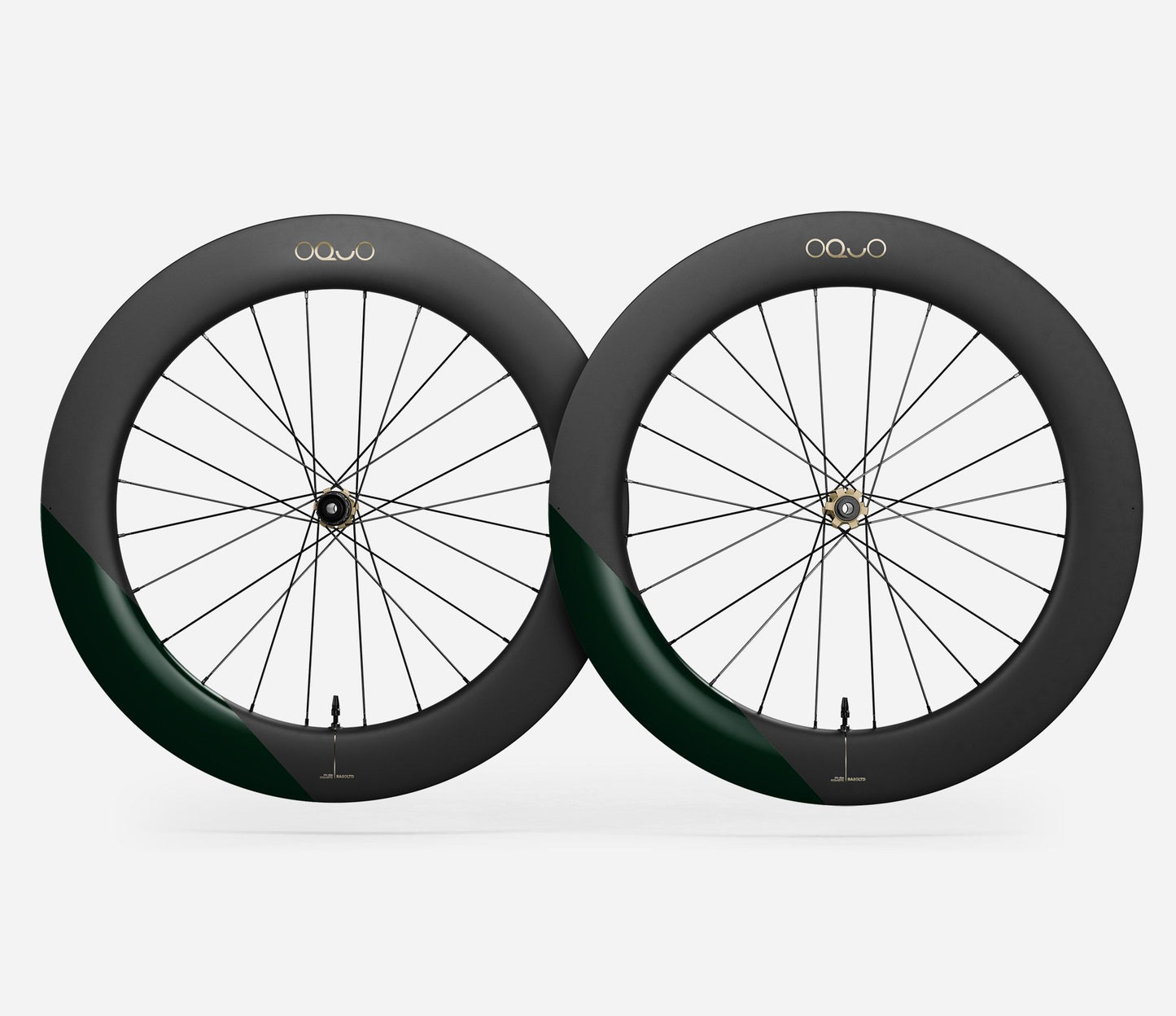 Oquo RA80 LTD Wheelset-700c-Metallic Dark Green Matt-Shimano HG-BRINK