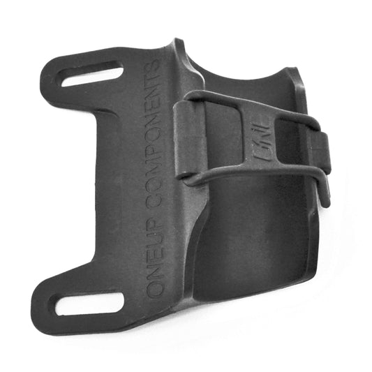 OneUp EDC bottle-cage pump mount with retaining strap