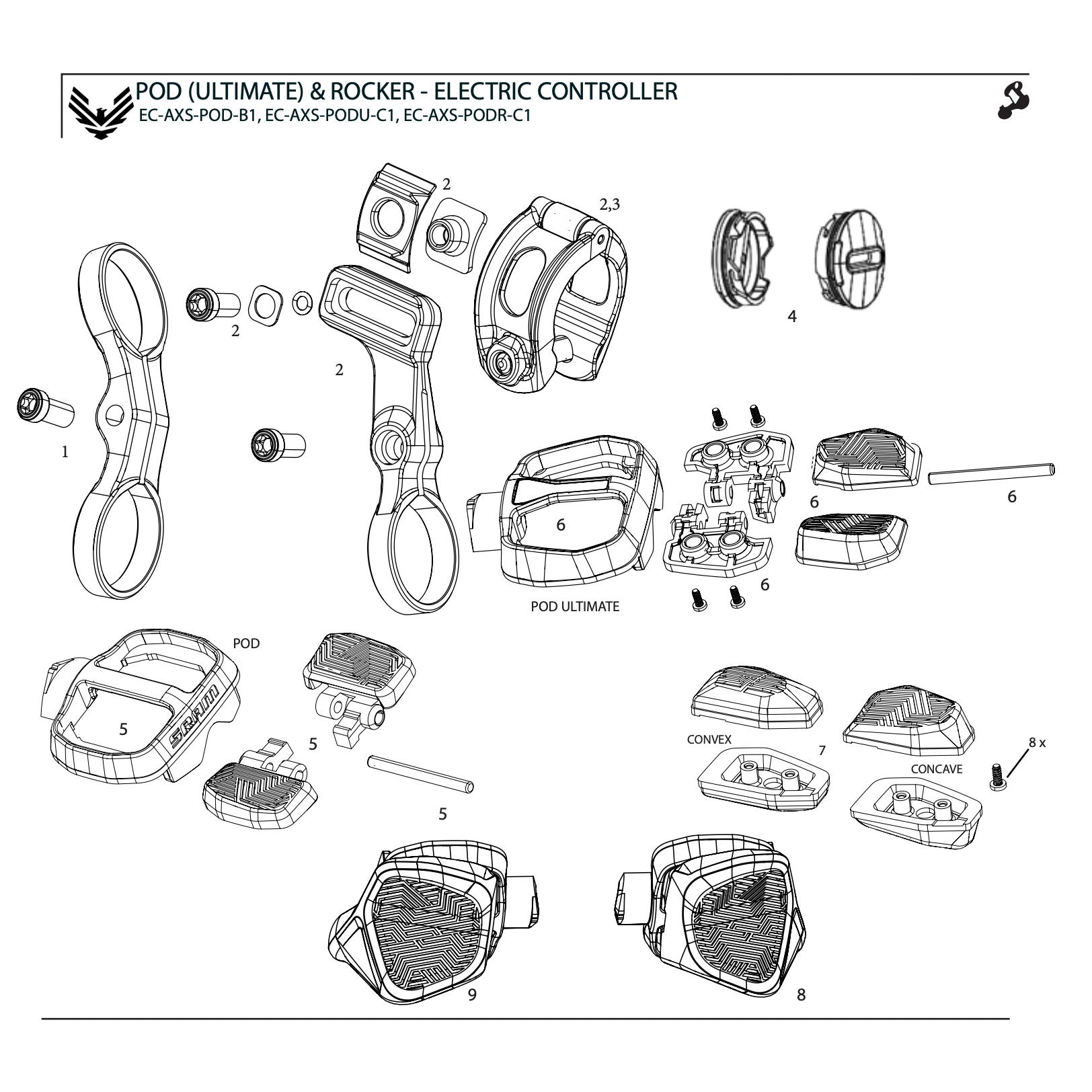 SRAM Electronic Controller Pod AXS Battery Door Kit - Coin Slot Version - Including O-Ring-BRINK