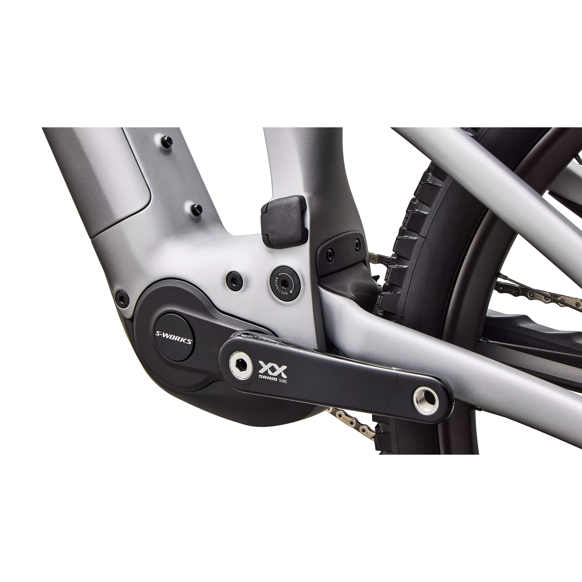 Specialized Levo 4 S-Works Carbon 2027 - Satin Silver Dust / Black Pearl / Gloss Chrome - image 7