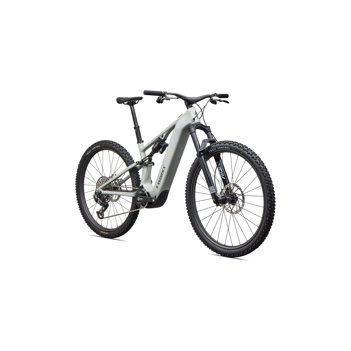 Specialized Levo R 4 S-Works Carbon 2027 - Gloss Dolomite / Viavi Silver Green Pearl / Oak Green Metallic - image 2