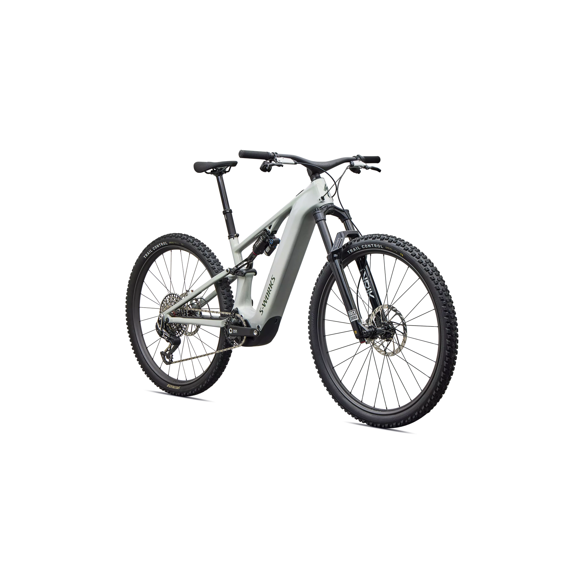 Specialized Levo R 4 S-Works Carbon 2027 - Gloss Dolomite / Viavi Silver Green Pearl / Oak Green Metallic - image 2