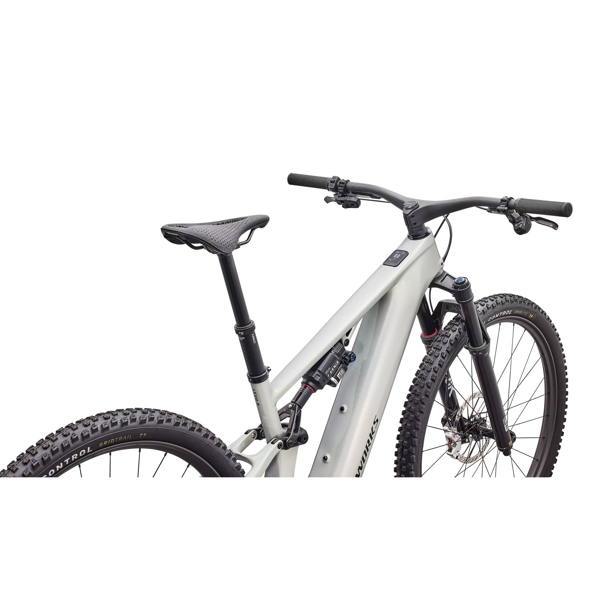 Specialized Levo R 4 S-Works Carbon 2027 - Gloss Dolomite / Viavi Silver Green Pearl / Oak Green Metallic - image 4