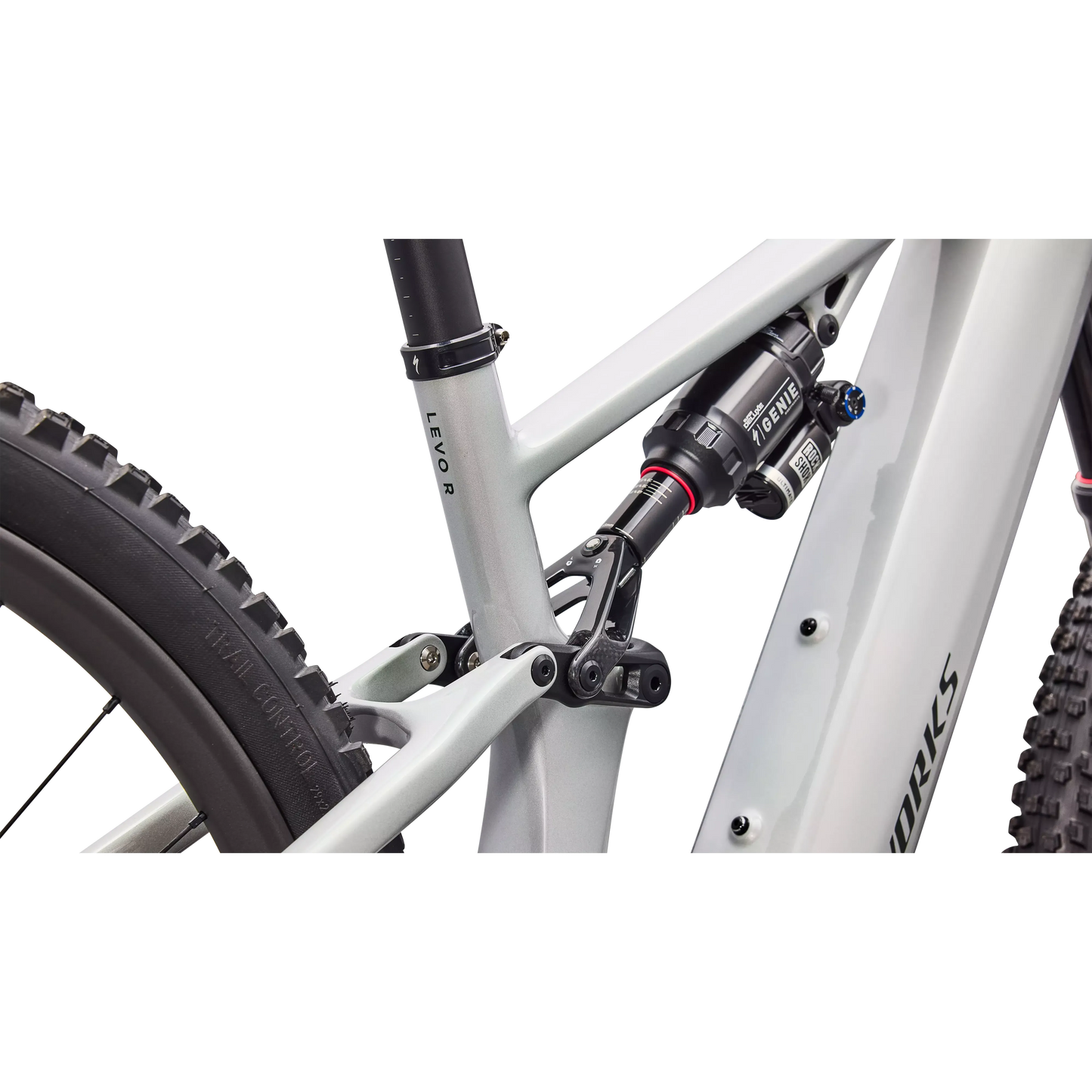 Specialized Levo R 4 S-Works Carbon 2027 - Gloss Dolomite / Viavi Silver Green Pearl / Oak Green Metallic - image 8