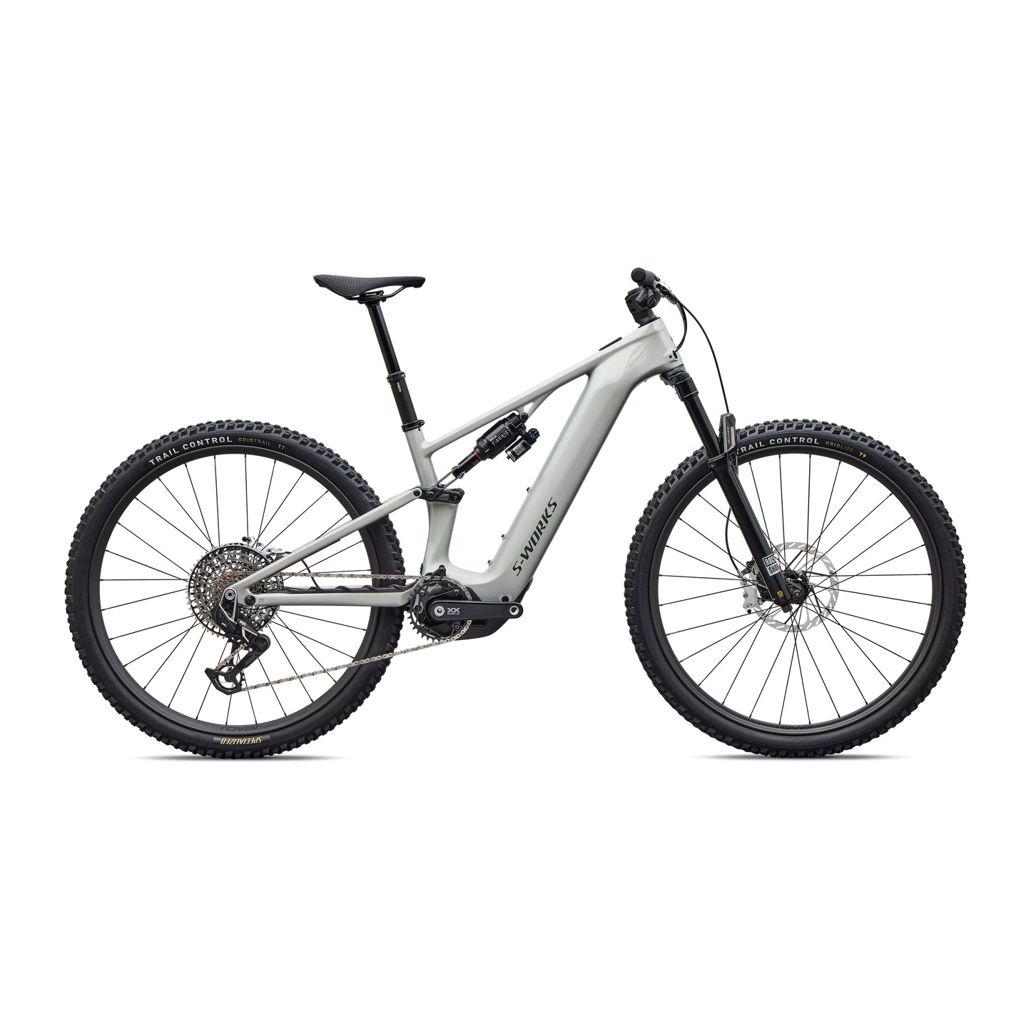 Specialized Levo R 4 S-Works Carbon 2027 - Gloss Dolomite / Viavi Silver Green Pearl / Oak Green Metallic - image 1