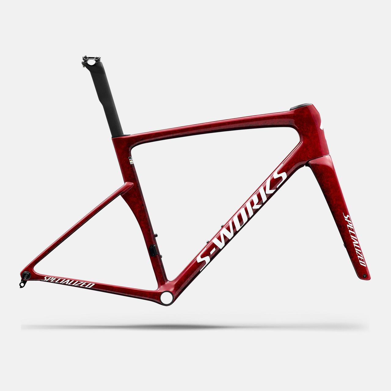 Specialized Tarmac SL9 S-Works Frame 2027-44-Gloss Vivid Red / Tarmac Black / White Silver Metallic-BRINK
