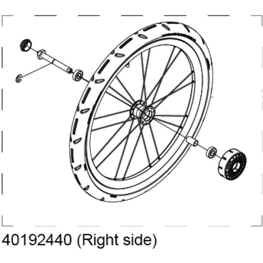 Thule Right Hand Wheel Assembly for Cross and Lite 17-X-BRINK