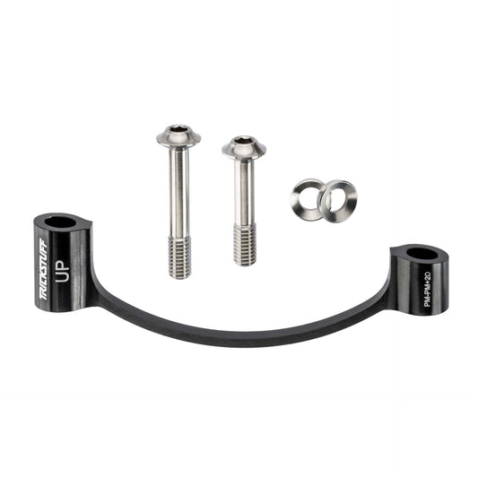 Trickstuff CNC Brake Adaptor-PM +20mm inc Ti Bolts-Black-BRINK