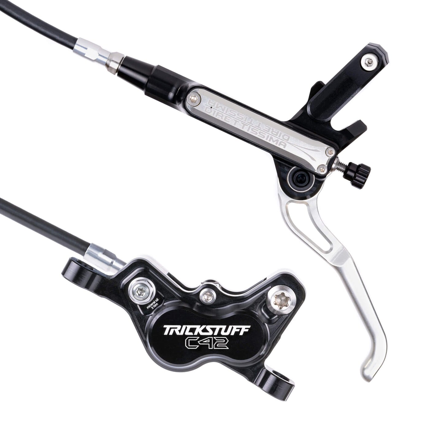 Trickstuff Direttissima Disc Brake Set-Black / Silver-BRINK