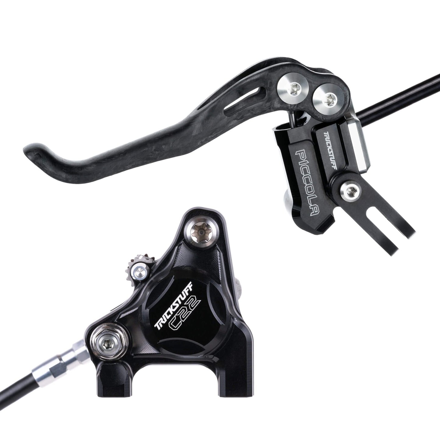 Trickstuff Piccola Disc Brake Set-Flat mount-Black / Silver-BRINK