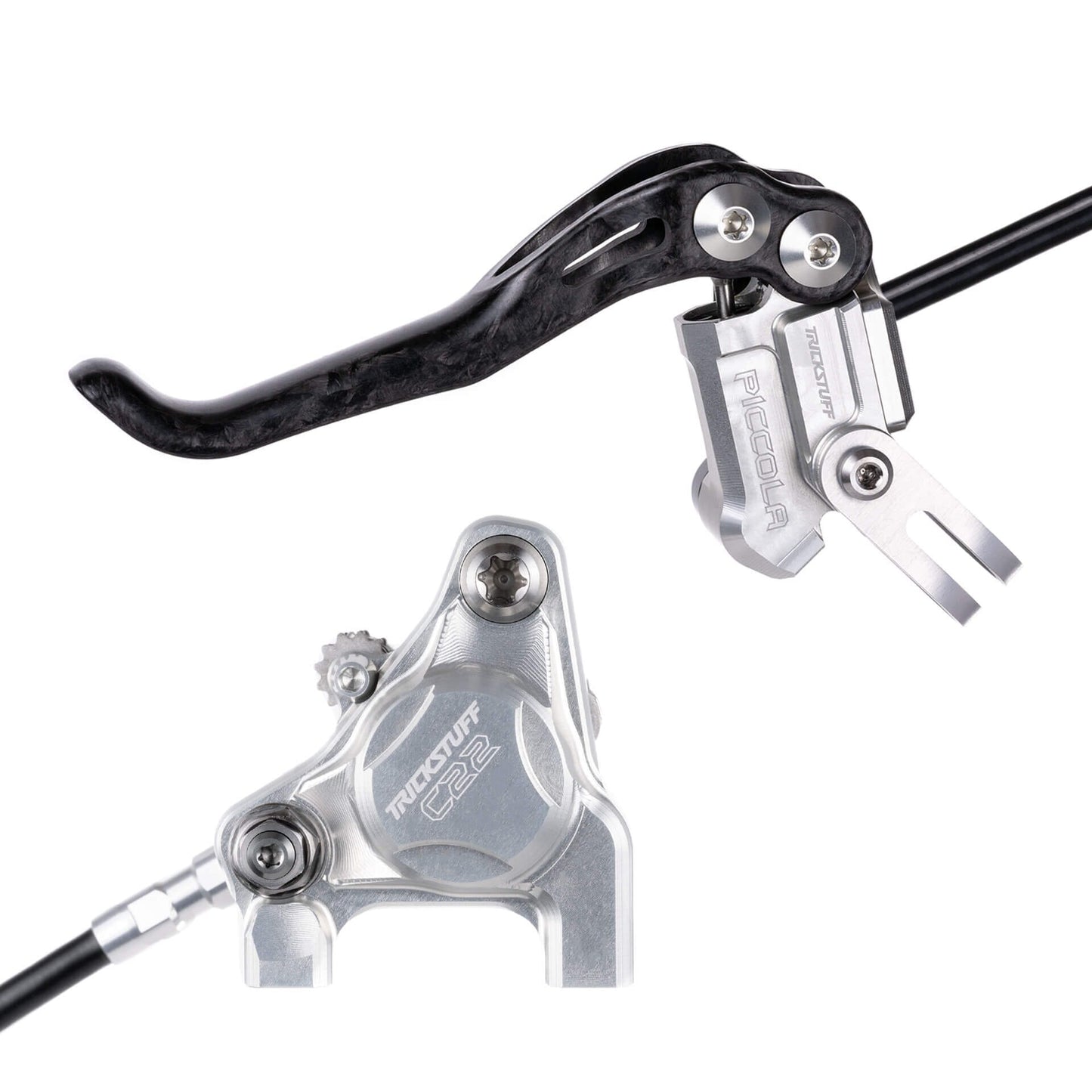 Trickstuff Piccola Disc Brake Set-Flat mount-Silver / Silver-BRINK