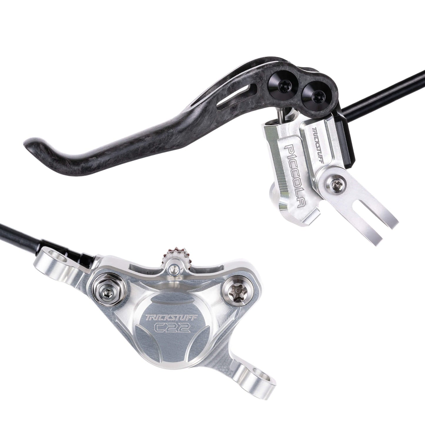 Trickstuff Piccola Disc Brake Set-Post mount 6/7/8-Silver / Black-BRINK