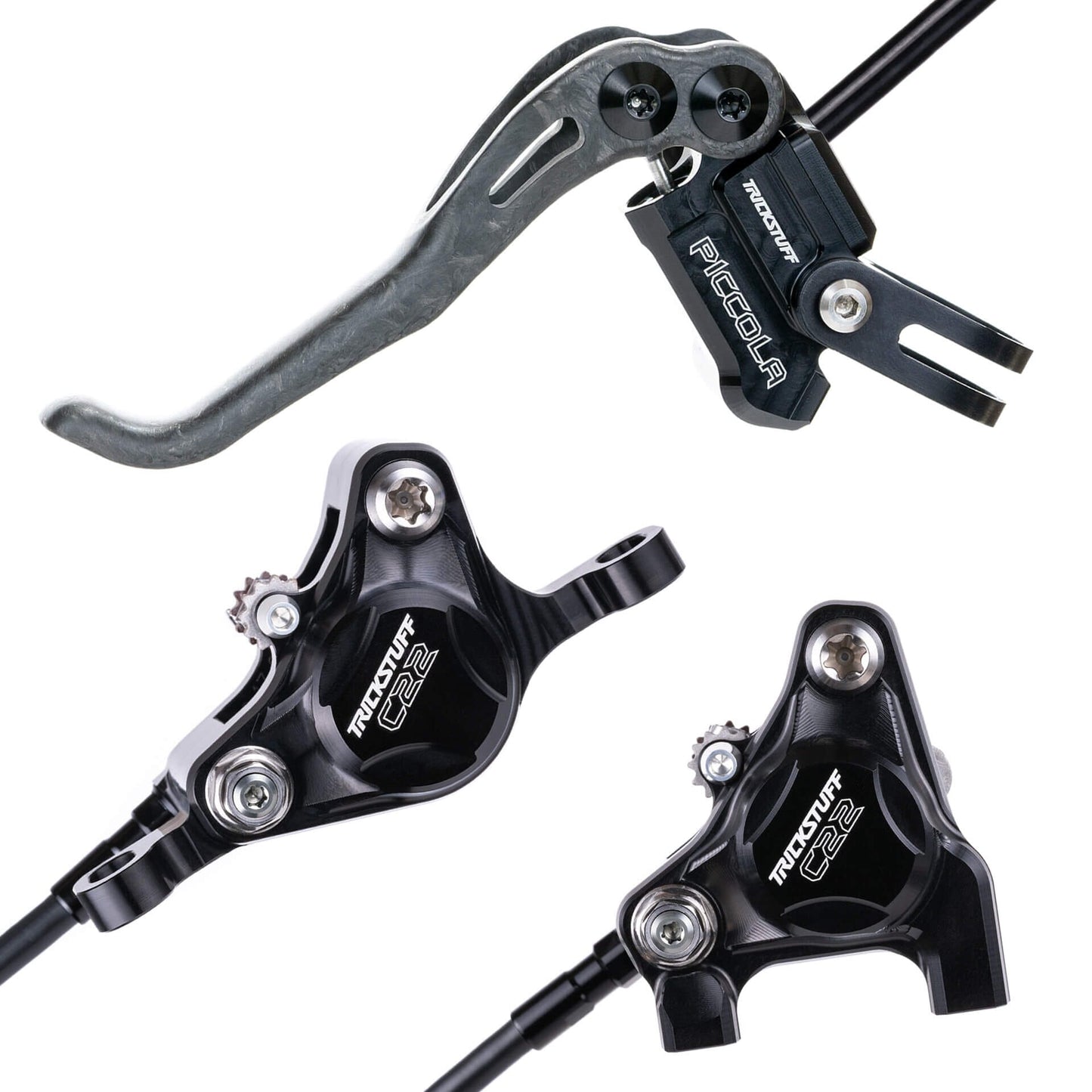 Trickstuff Piccola Disc Brake Set-Post mount/flat mount-Black / Black-BRINK