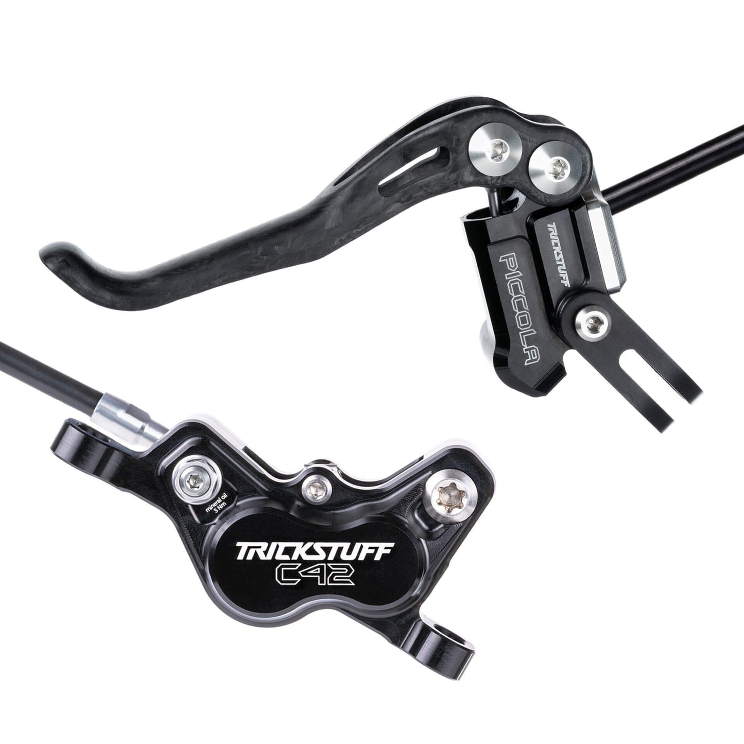 Trickstuff Piccola HD Disc Brake Set-Post mount 6/7/8-Black / Silver-BRINK