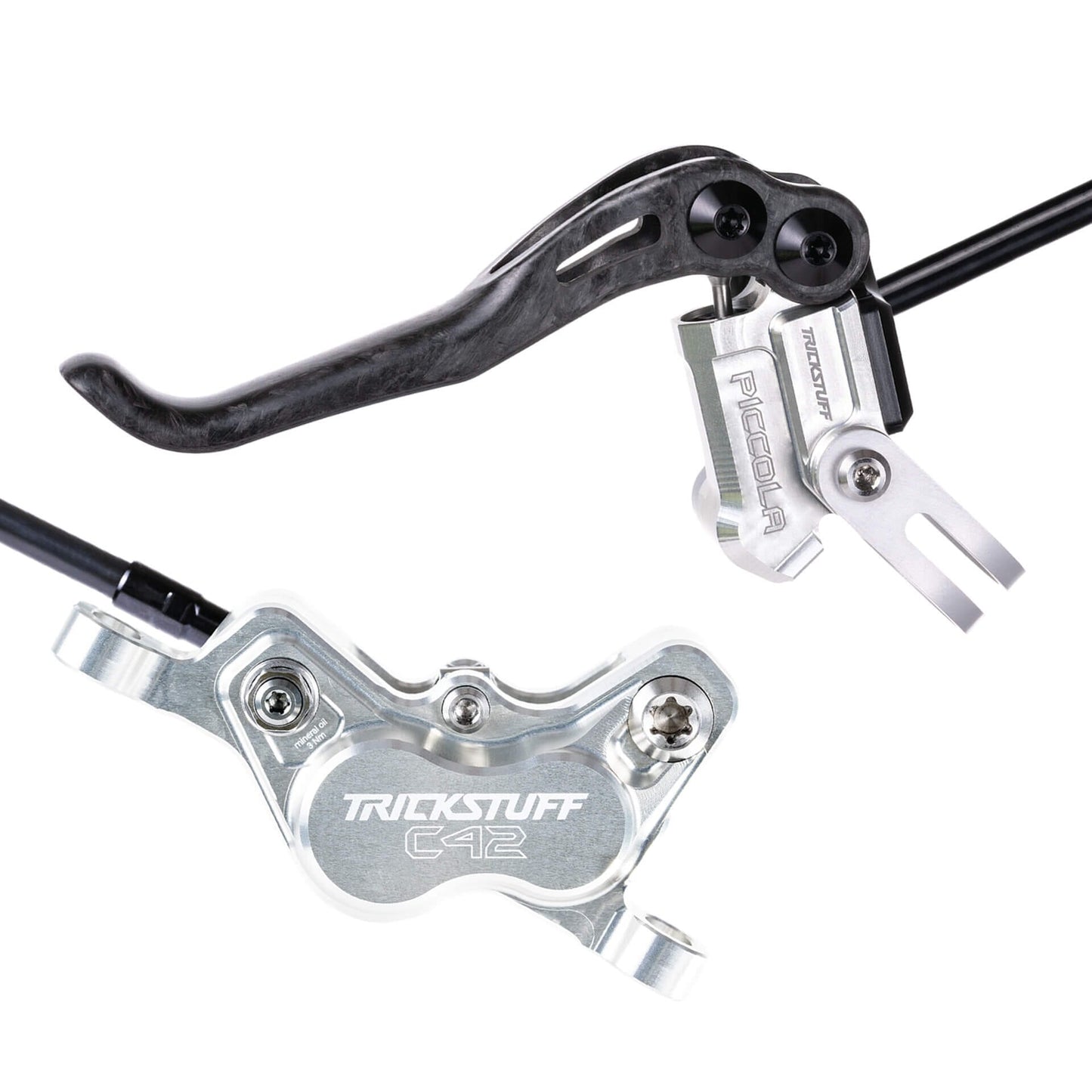 Trickstuff Piccola HD Disc Brake Set-Post mount 6/7/8-Silver / Black-BRINK