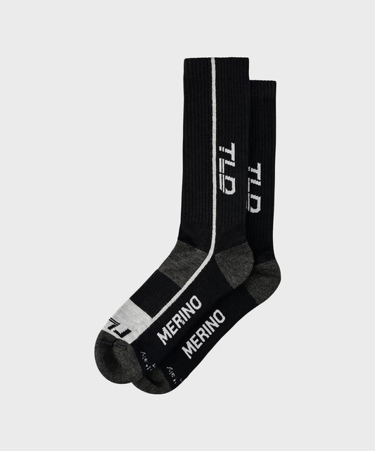Troy Lee Designs Chill Merino Wool Socks 2026-S/M-Mono Black-BRINK