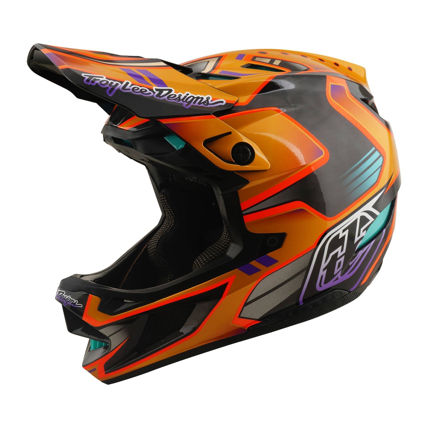 Troy Lee Designs D4 Carbon Helmet 2026-XS-Crest Gold-BRINK