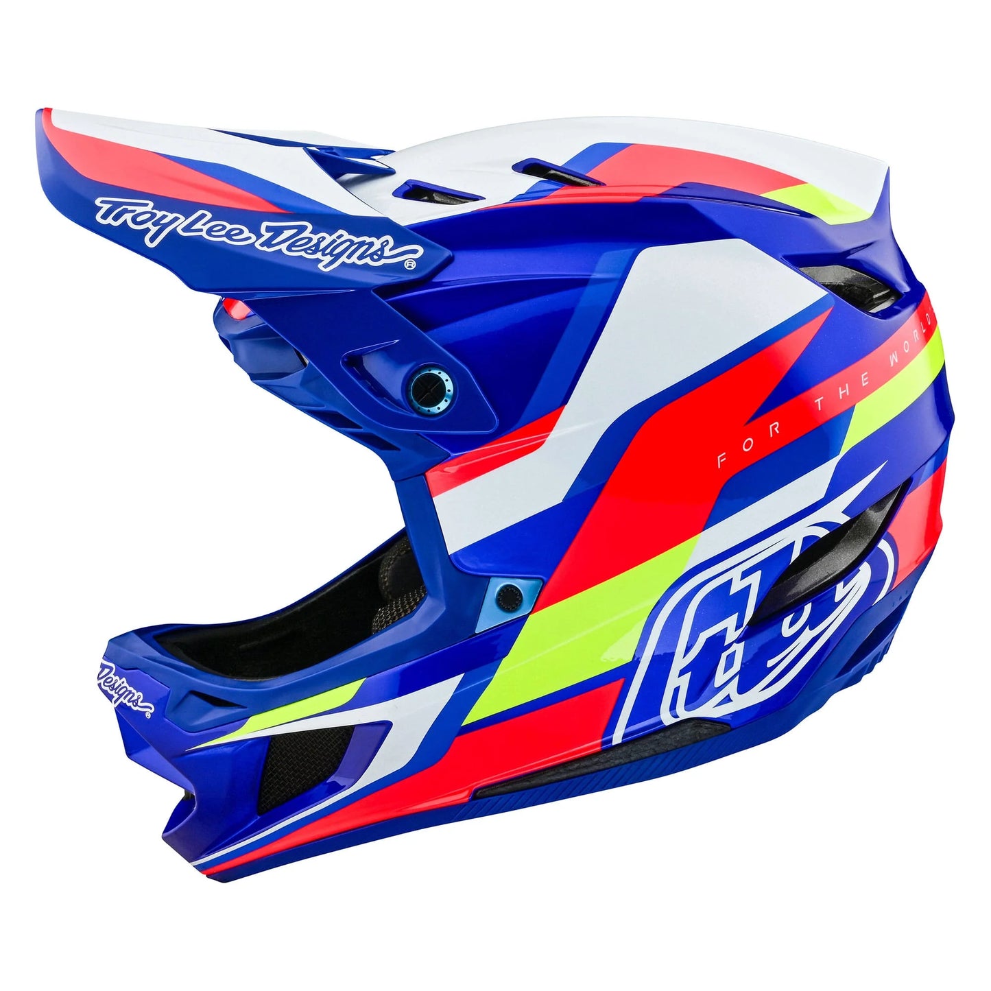 Troy Lee Designs D4 Composite Helmet 2024-XS-Omega White / Blue-BRINK