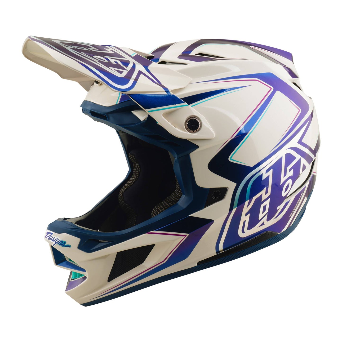 Troy Lee Designs D4 Composite Helmet 2026-XS-Flared White / Indigo-BRINK