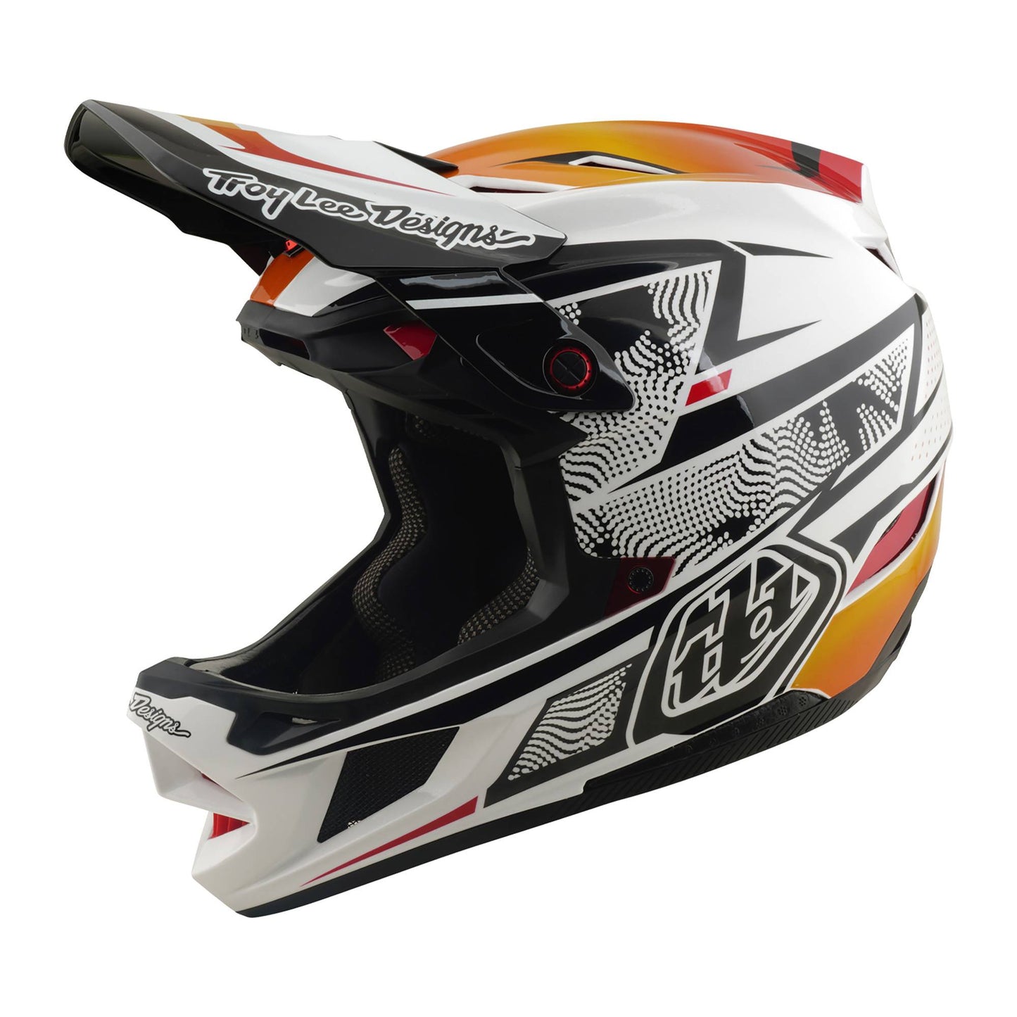Troy Lee Designs D4 Composite Helmet 2026-XS-Lined Up White-BRINK