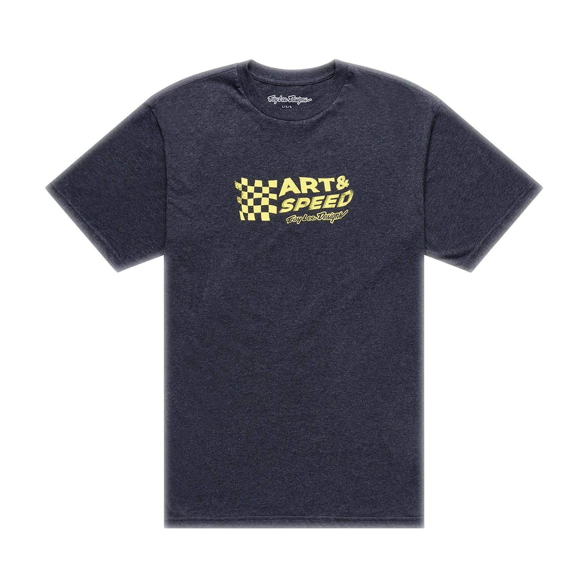 Troy Lee Designs Finish Line SS Tee 2026-S-Black Heather-BRINK