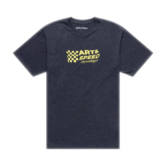 Troy Lee Designs Finish Line SS Tee 2026-S-Black Heather-BRINK