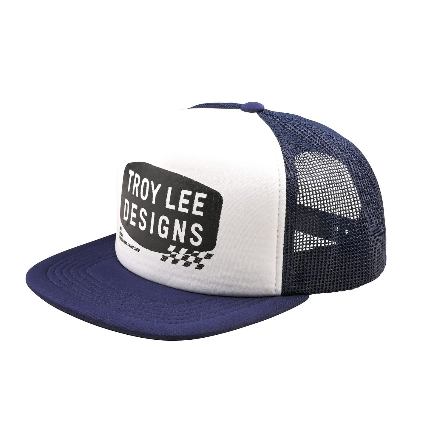 Troy Lee Designs Trucker Snapback 2025-One Size-Stamp Vintage White / Navy-BRINK