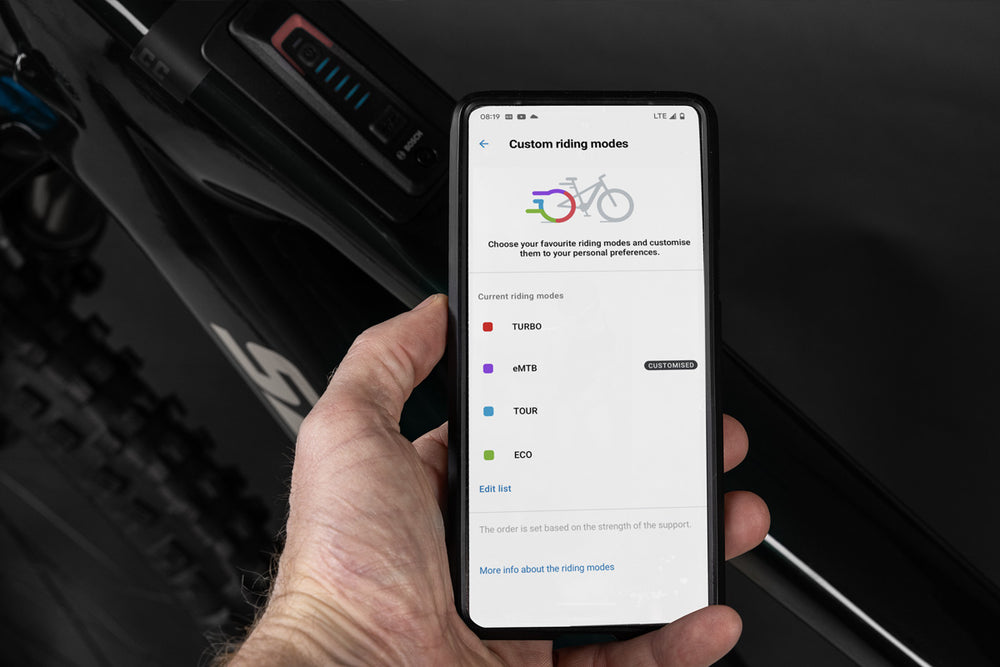 Bosch Flow app connected to a Santa Cruz e-bike