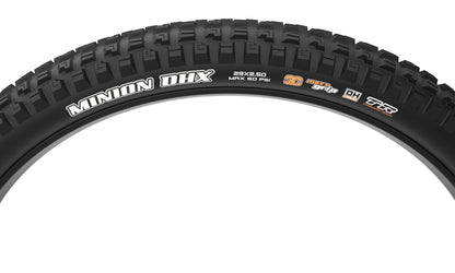 Maxxis Minion DHX 29 x 2.5 New DH / 3C MaxxGrip sidewall detail.
