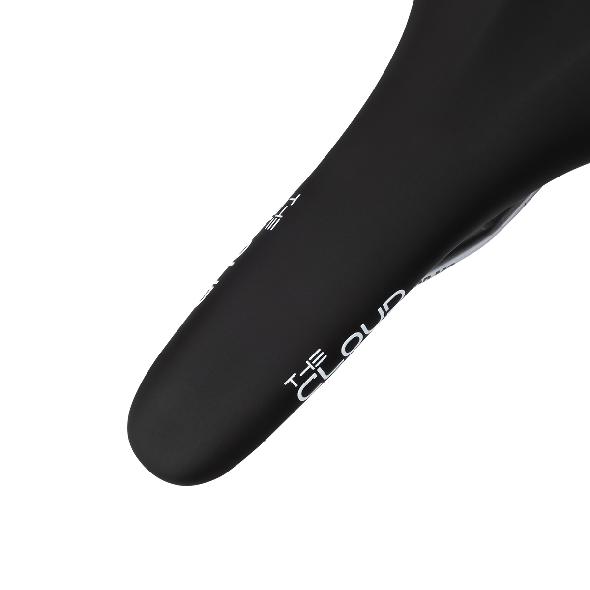 Front detail of the Burgtec Cloud MK2 saddle and its dipped nose
