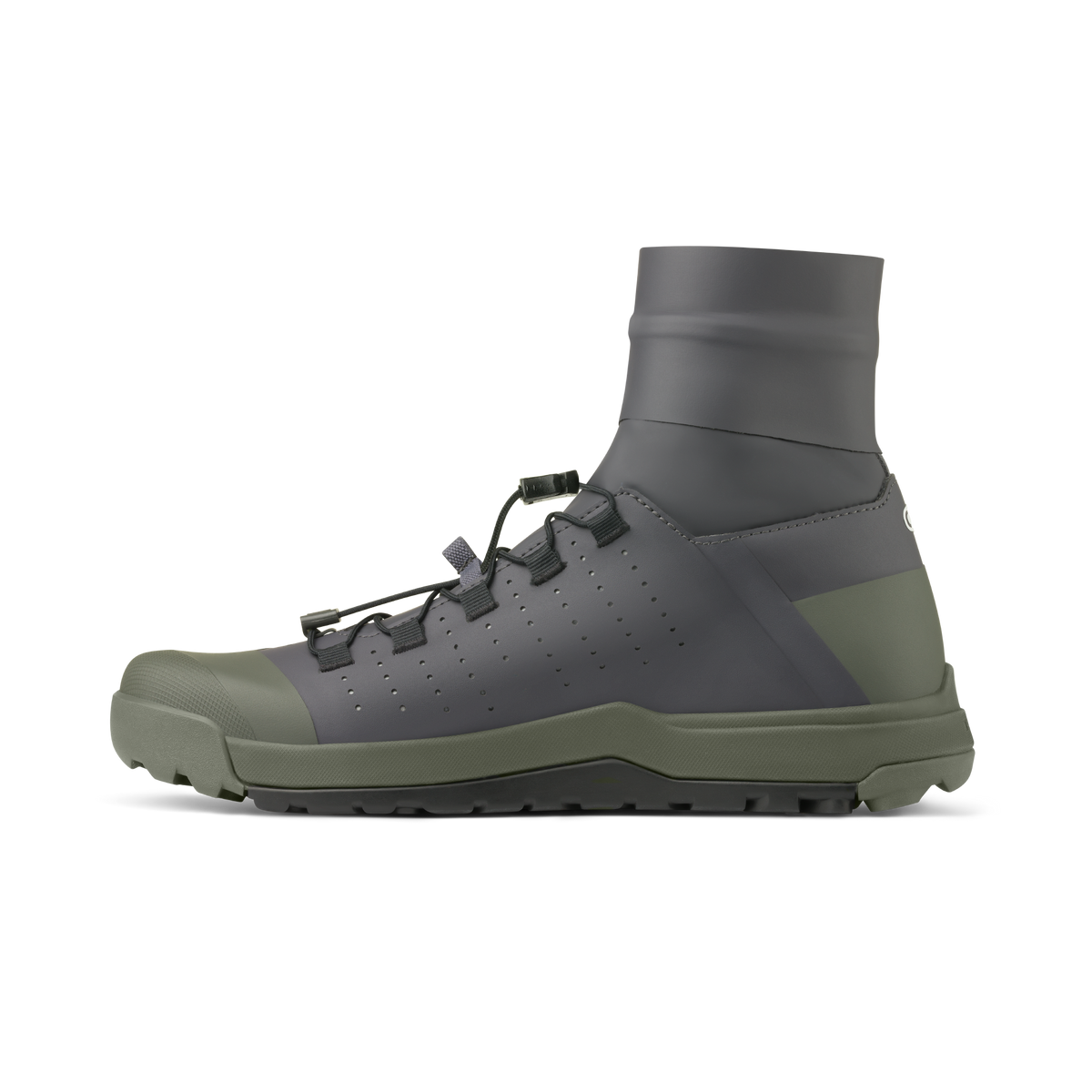 Crankbrothers Stamp Trail Speed Lace Seal Shoes in Dark Grey / Forest, inner side view