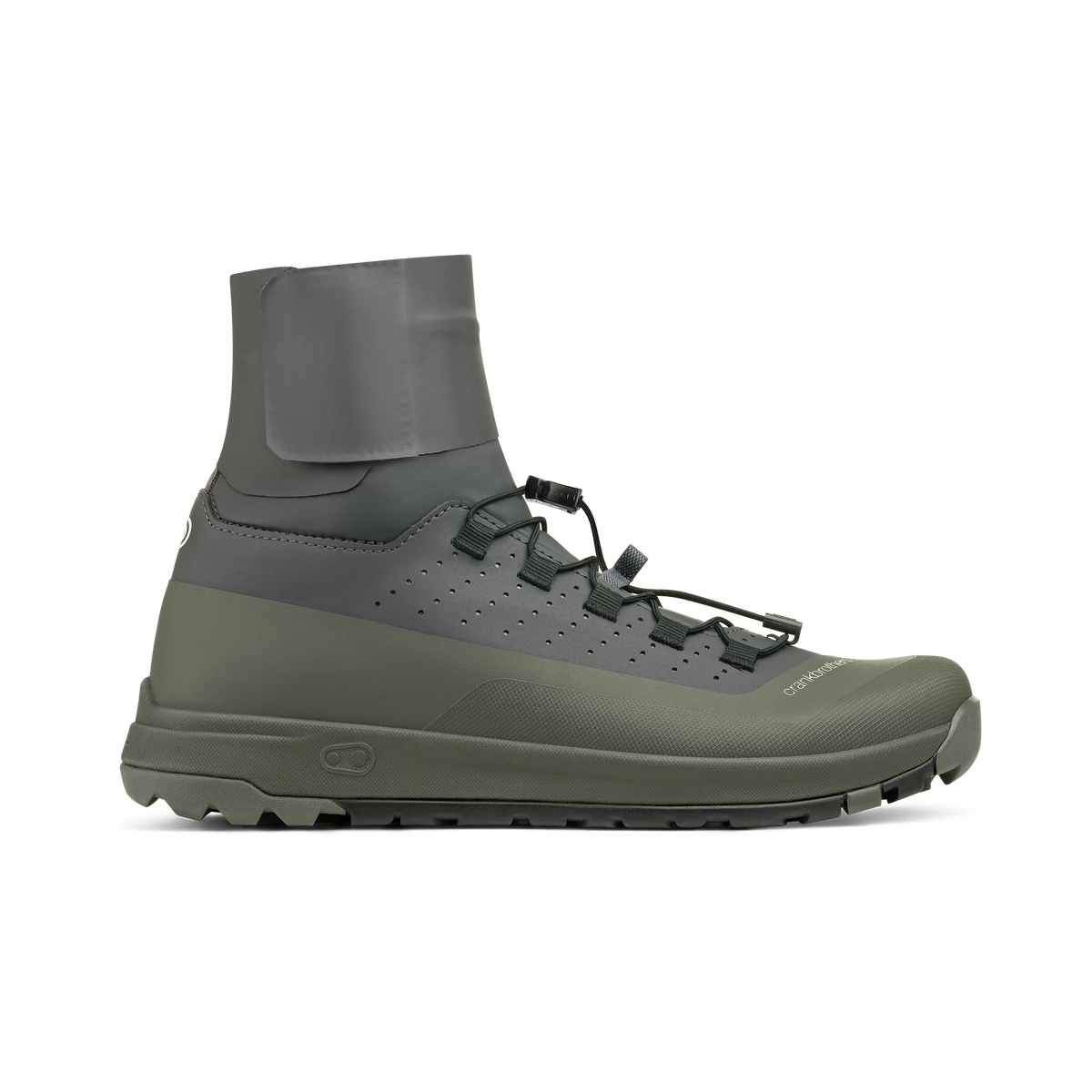 Crankbrothers Stamp Trail Speed Lace Seal Shoes in Dark Grey / Forest, outer side view