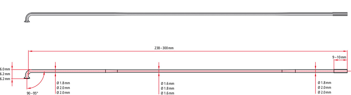 DT Swiss Competition - spoke profile diagram
