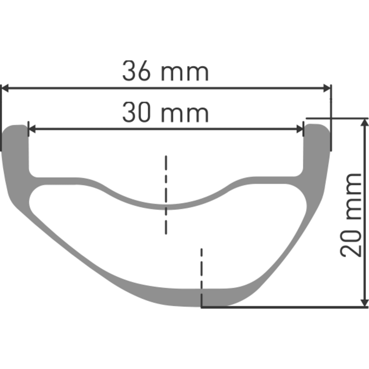 DT Swiss XRC - rim cross-section diagram