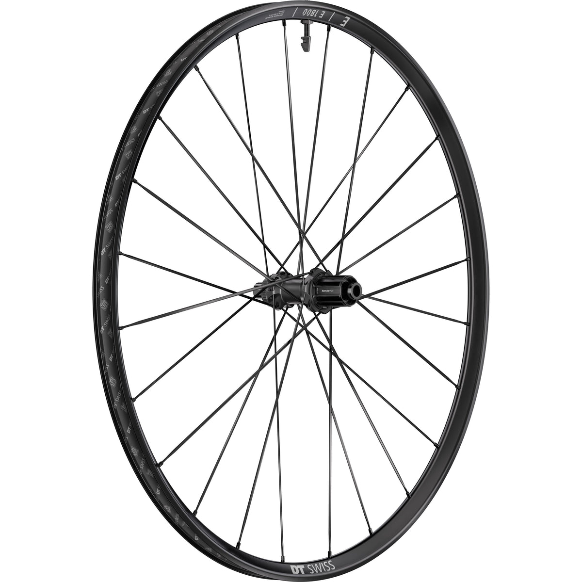 DT Swiss E 1800 SPLINE 20 x 24 mm Centre Lock Clincher Ratchet LN Rear Wheel - product view