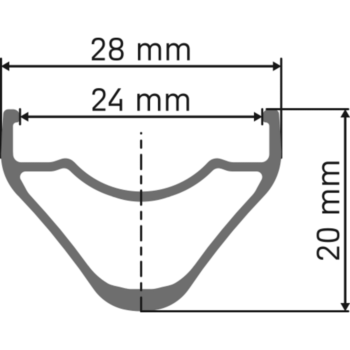 DT Swiss E - rim cross-section diagram
