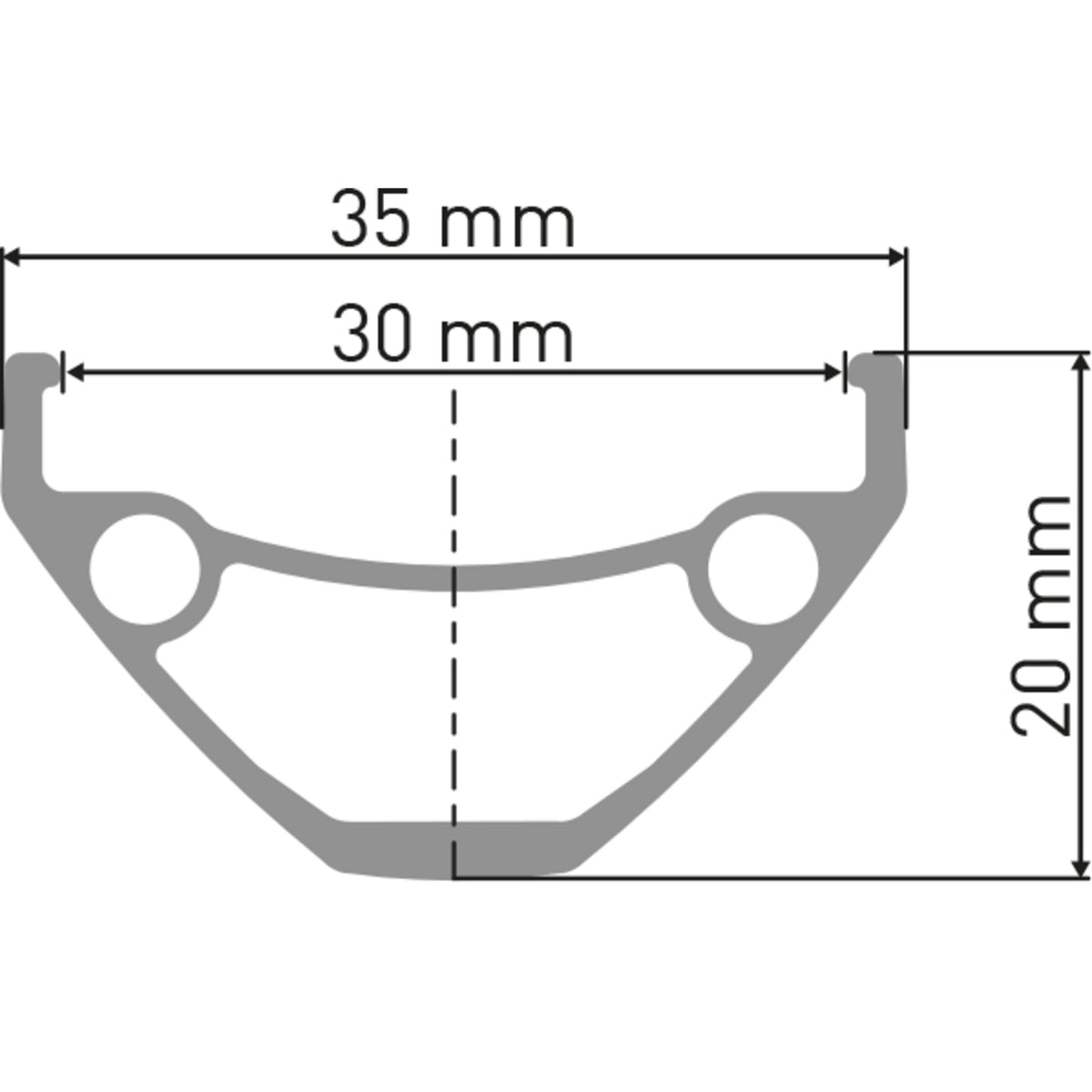 DT Swiss D 1900 - rim cross-section diagram