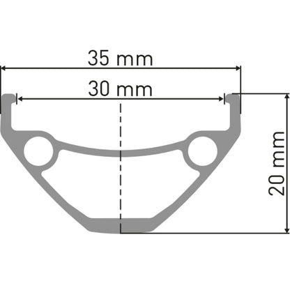 DT Swiss D 1900 - rim cross-section diagram