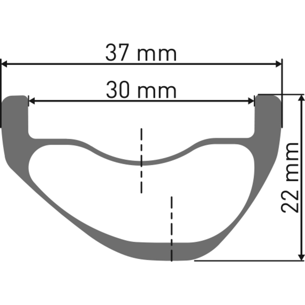 DT Swiss EXC - rim cross-section diagram
