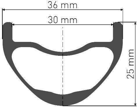 DT Swiss EXC 1501 SPLINE One Carbon Rear Wheel - technical diagram