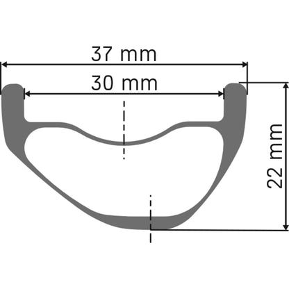 DT Swiss EXC 1500 CLASSIC 30 mm 6-Bolt - rim cross-section diagram
