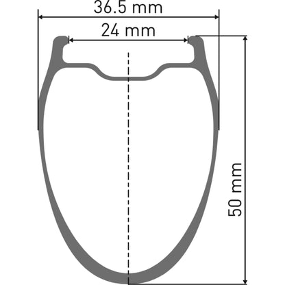 DT Swiss GRC - rim cross-section diagram