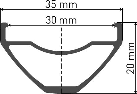 DT Swiss M 1900 SPLINE - rim cross-section diagram