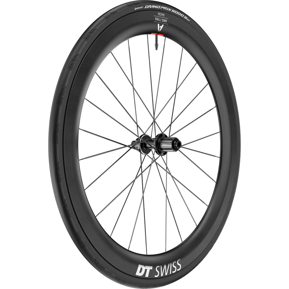 DT Swiss ARC 1100 DICUT Gen 3 55 x 22 mm Clincher Ratchet EXP WTS with Tyre Rear Wheel - product view