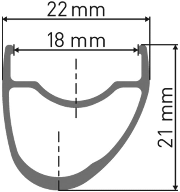 DT Swiss RR 411 Asymmetric Rim - technical diagram