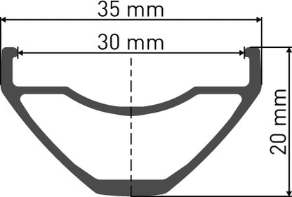 DT Swiss E 1900 SPLINE - rim cross-section diagram