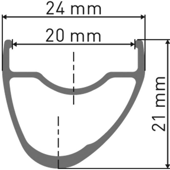 DT Swiss RR 421 Asymmetric DB Rim - technical diagram