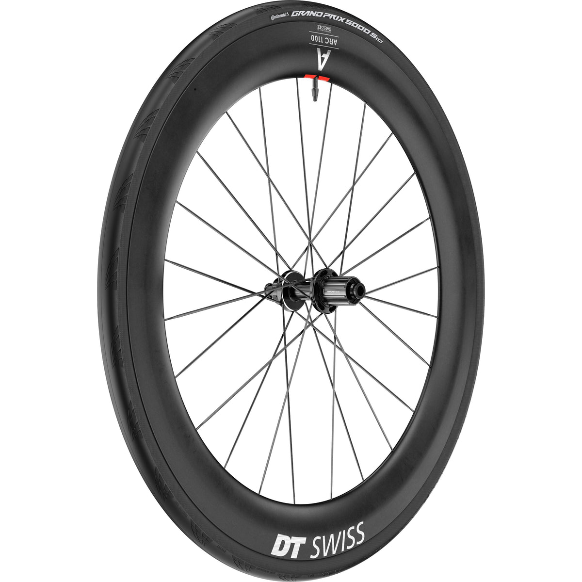 DT Swiss ARC 1100 DICUT Gen 3 65 x 22 mm Clincher Ratchet EXP WTS with Tyre Rear Wheel - product view