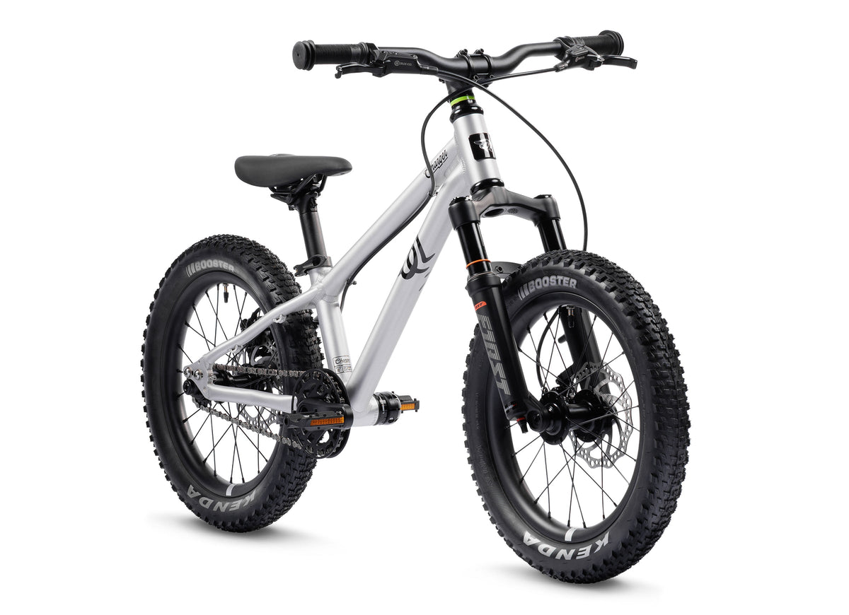 Early Rider Charger 16 in Brushed Aluminium - three-quarter whole bike on white